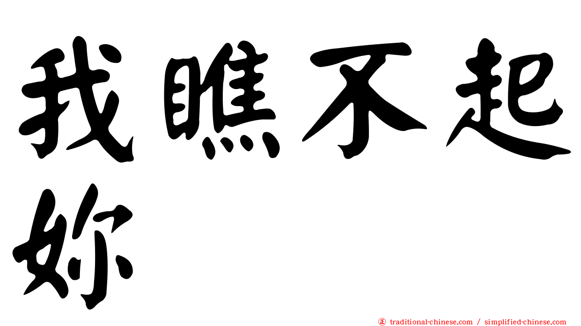 我瞧不起妳