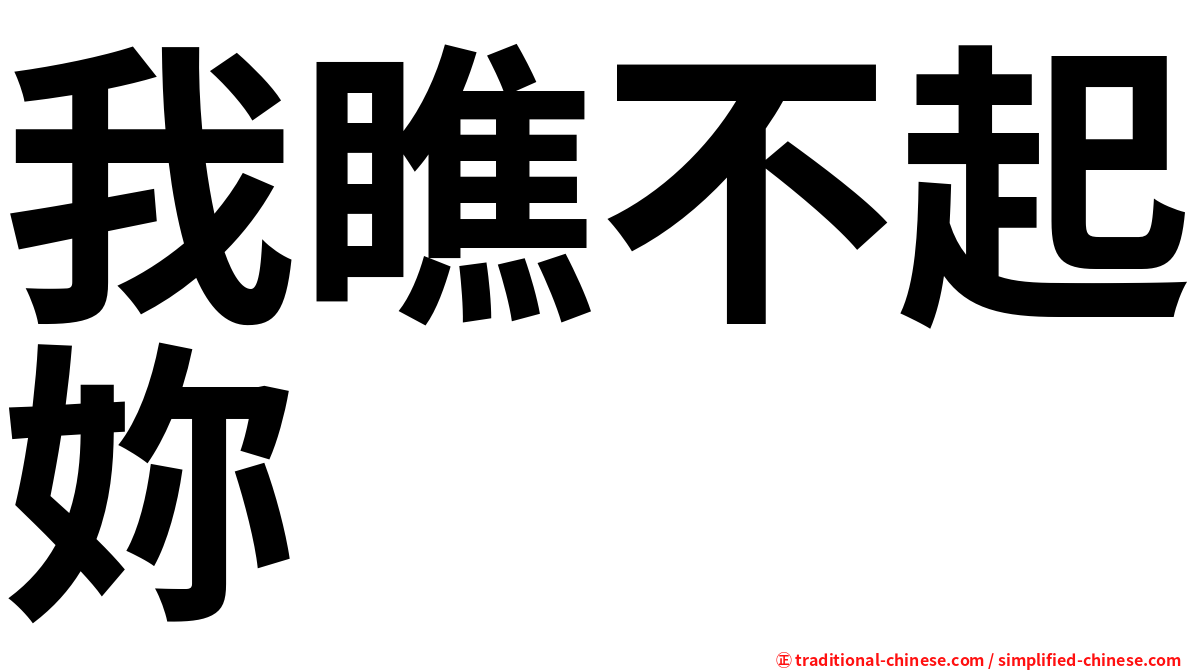 我瞧不起妳