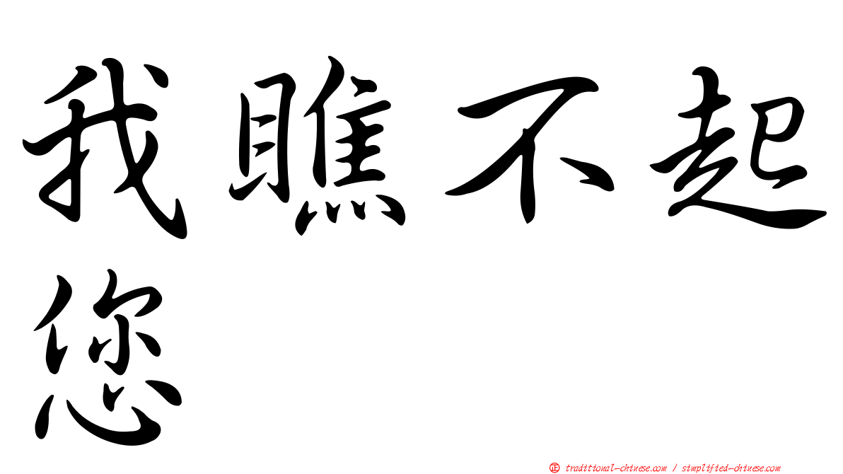 我瞧不起您