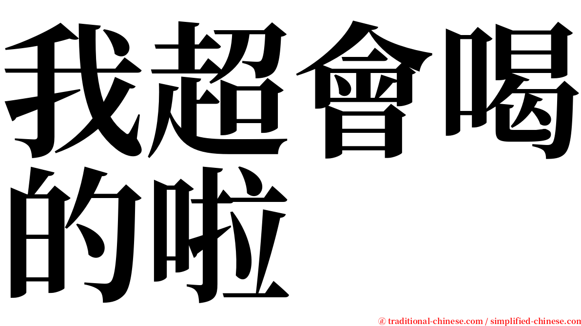 我超會喝的啦 serif font