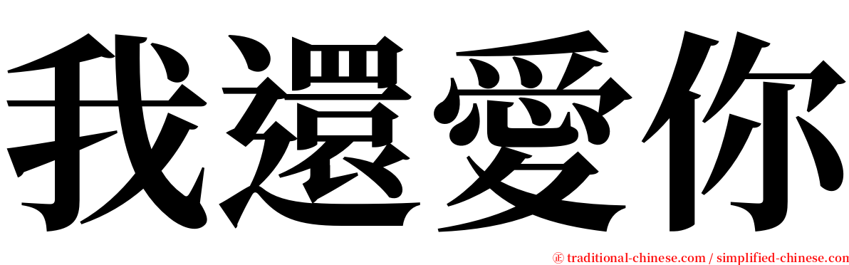 我還愛你 serif font