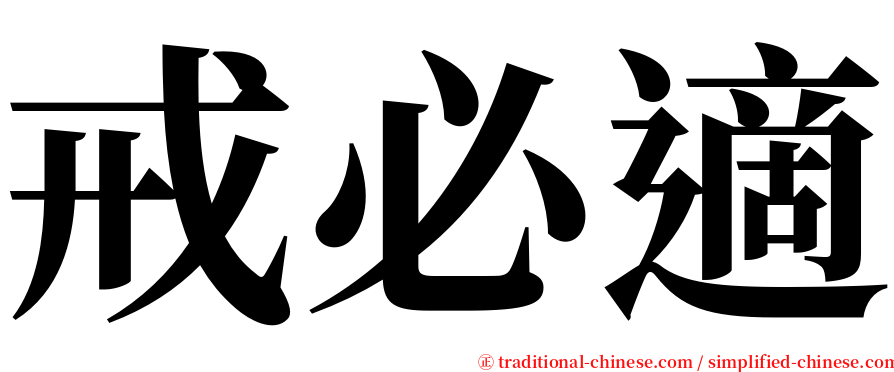戒必適 serif font