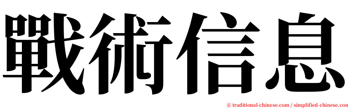 戰術信息 serif font
