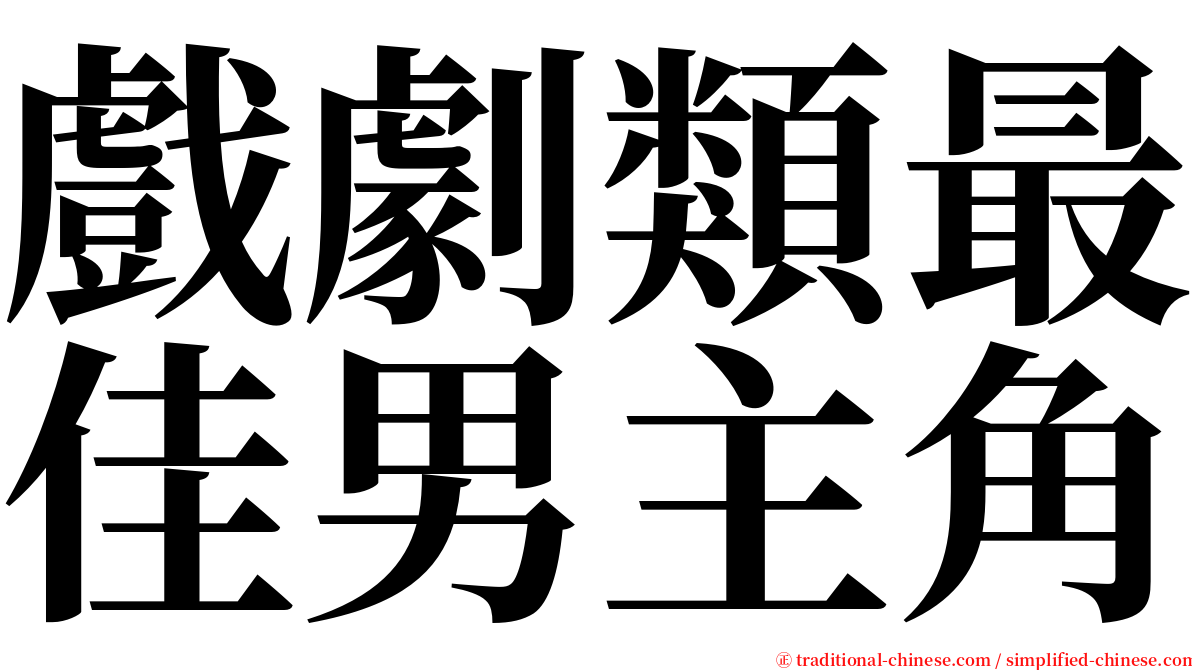 戲劇類最佳男主角 serif font