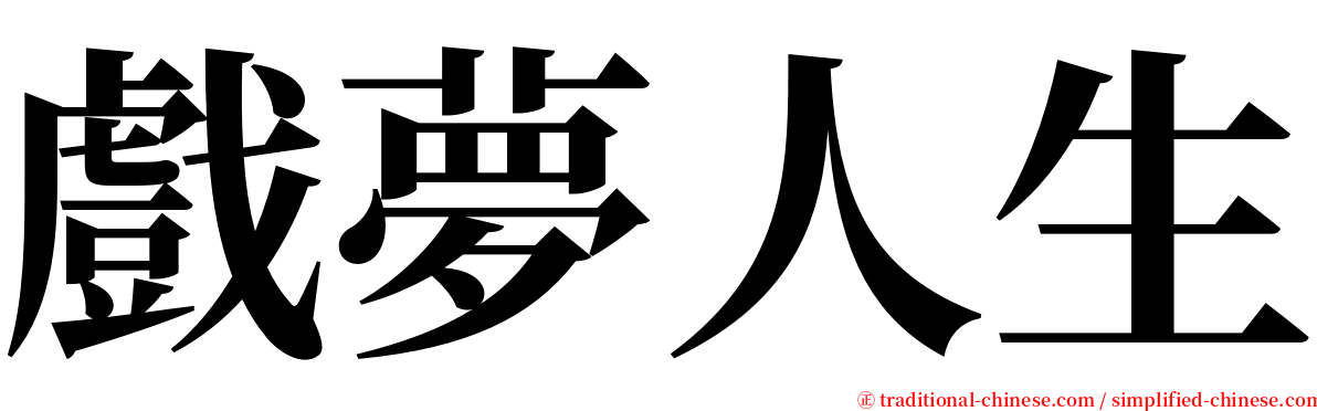 戲夢人生 serif font