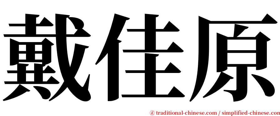 戴佳原 serif font