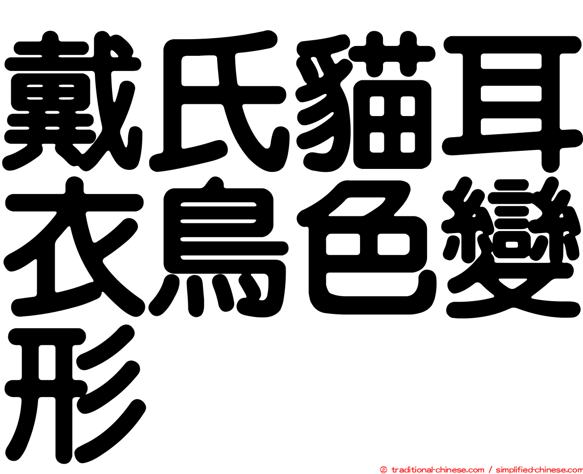 戴氏貓耳衣鳥色變形