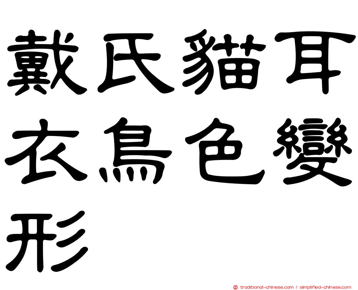 戴氏貓耳衣鳥色變形