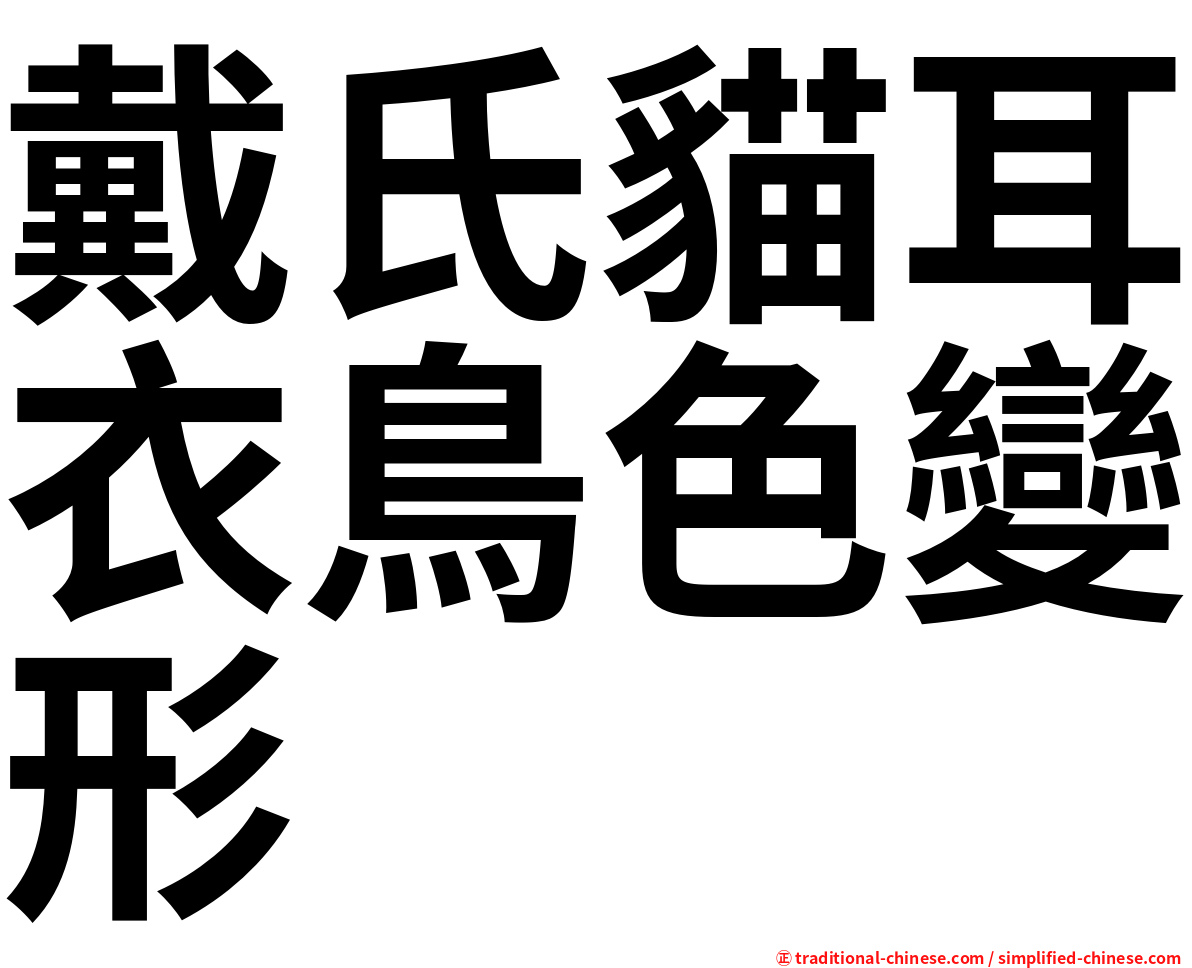 戴氏貓耳衣鳥色變形