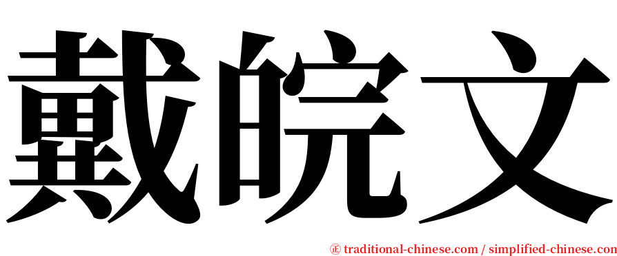 戴皖文 serif font