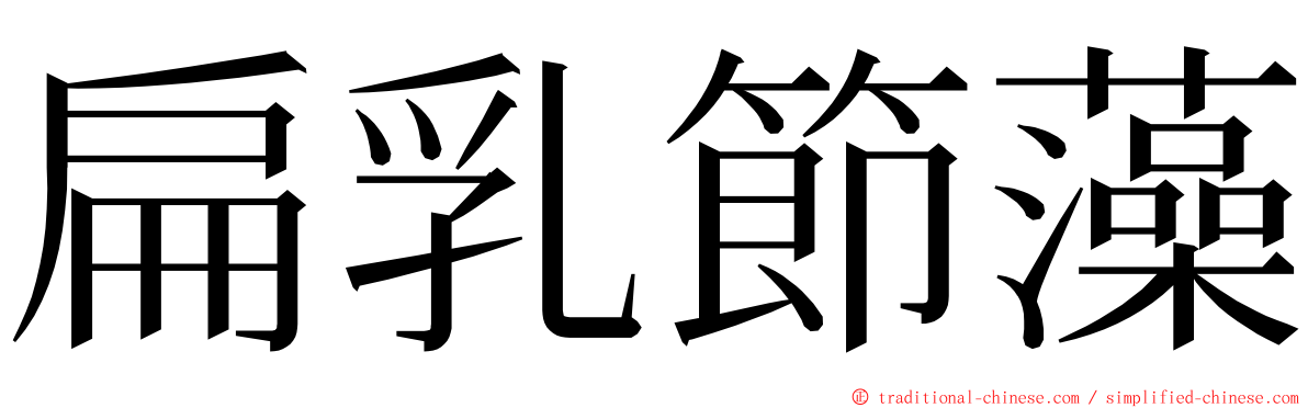 扁乳節藻 ming font