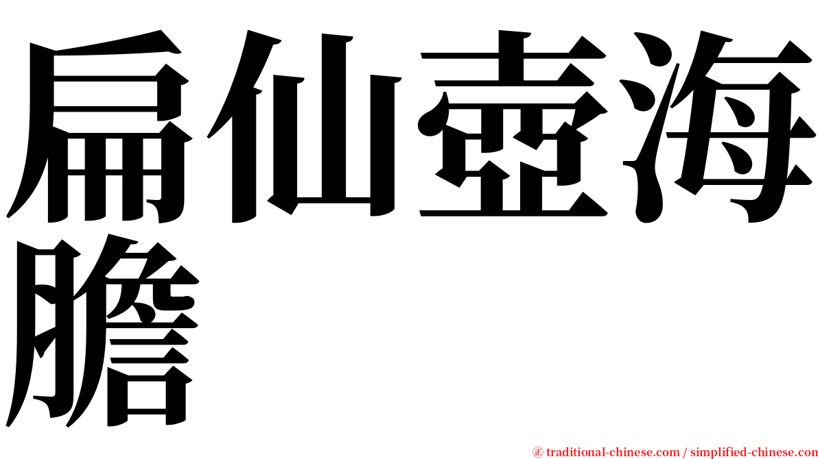扁仙壺海膽 serif font