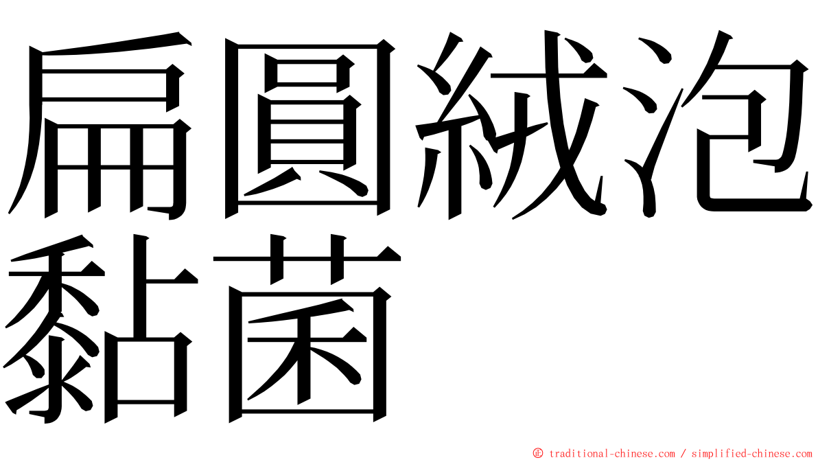 扁圓絨泡黏菌 ming font