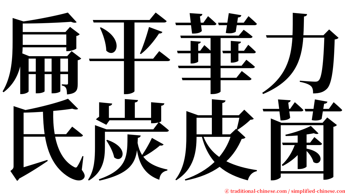扁平華力氏炭皮菌 serif font