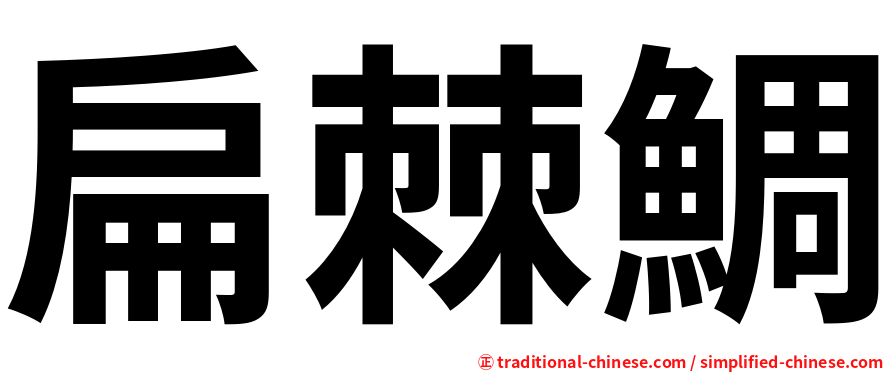 扁棘鯛