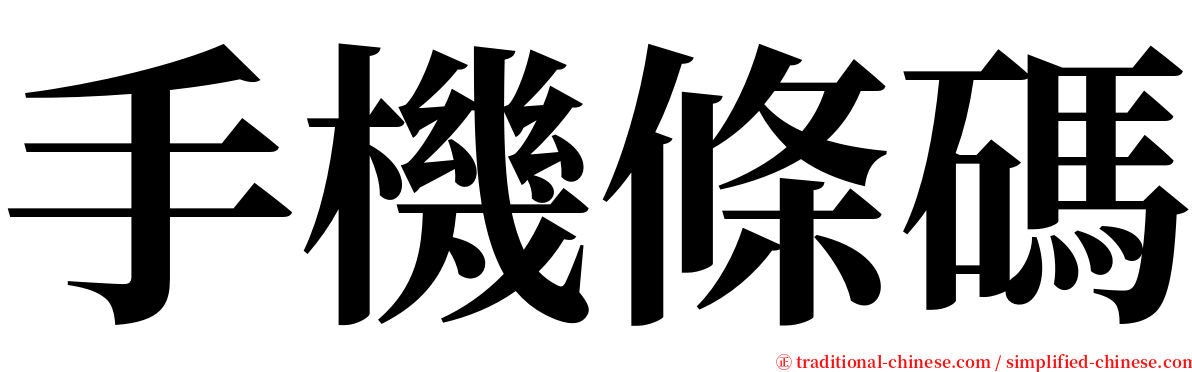 手機條碼 serif font