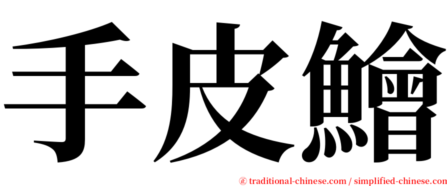 手皮鱠 serif font