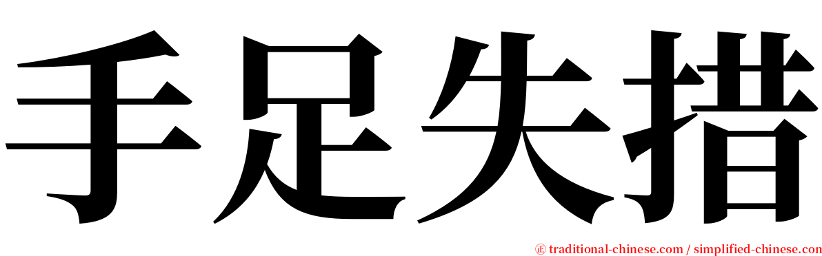 手足失措 serif font