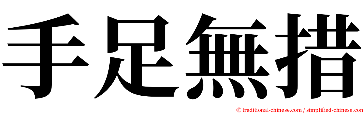 手足無措 serif font