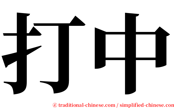 打中 serif font