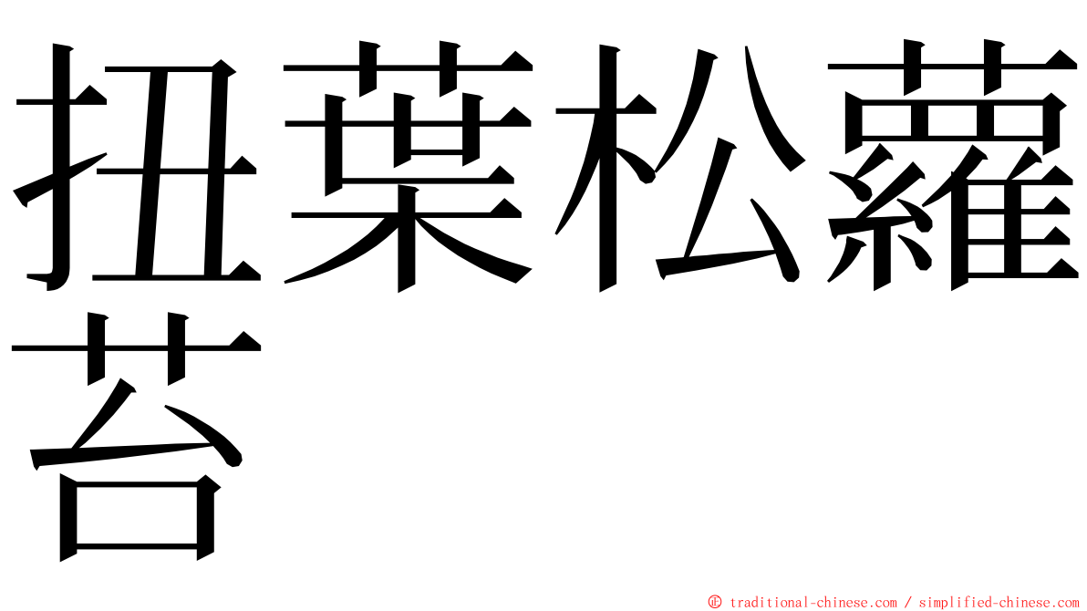 扭葉松蘿苔 ming font