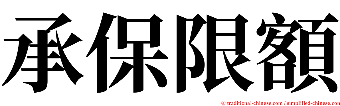 承保限額 serif font