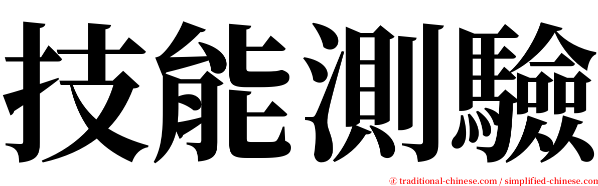 技能測驗 serif font
