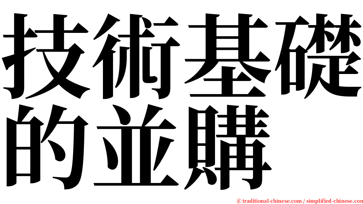 技術基礎的並購 serif font