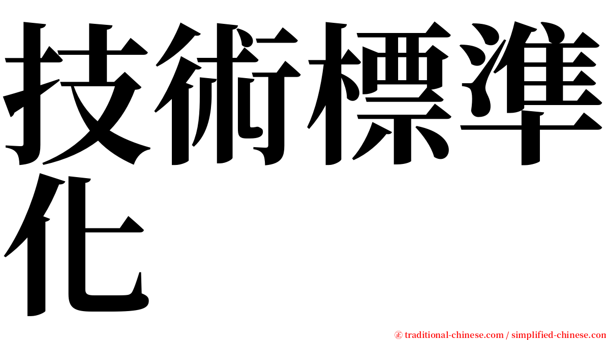 技術標準化 serif font