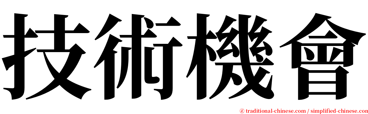 技術機會 serif font