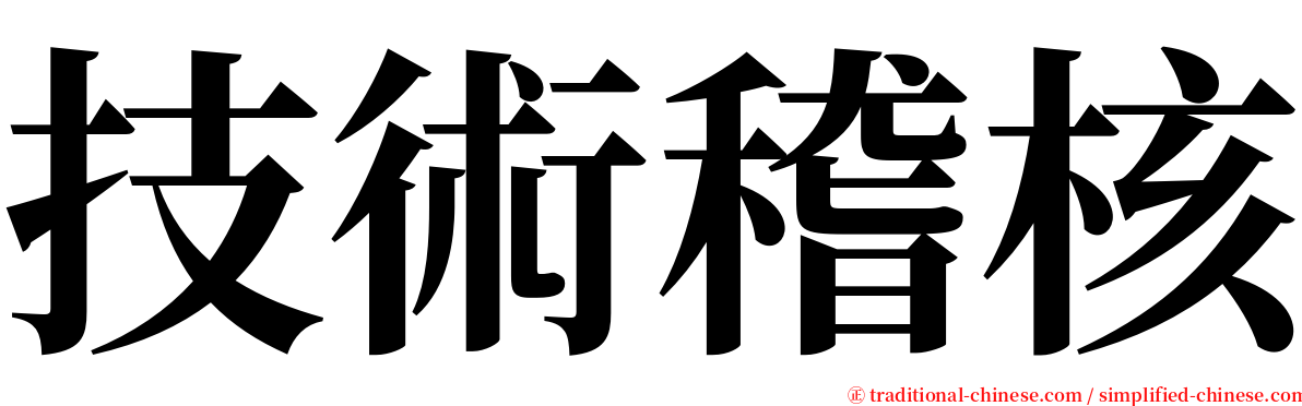 技術稽核 serif font