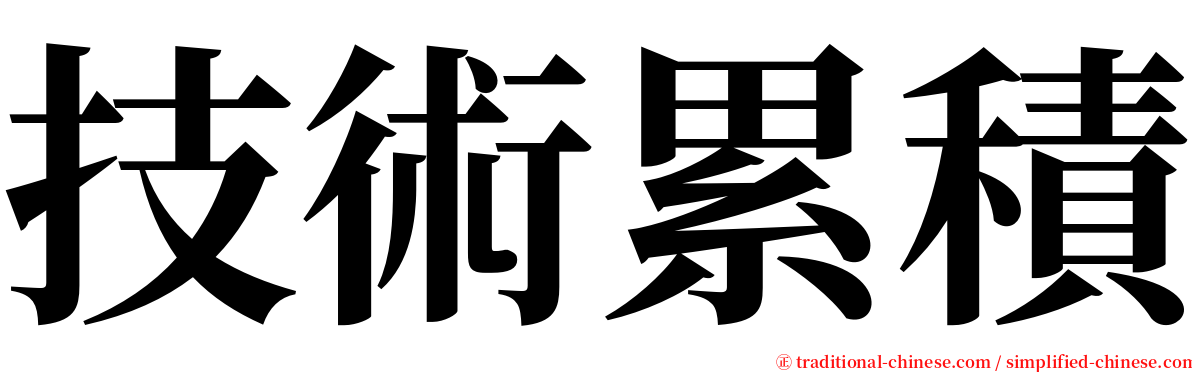技術累積 serif font