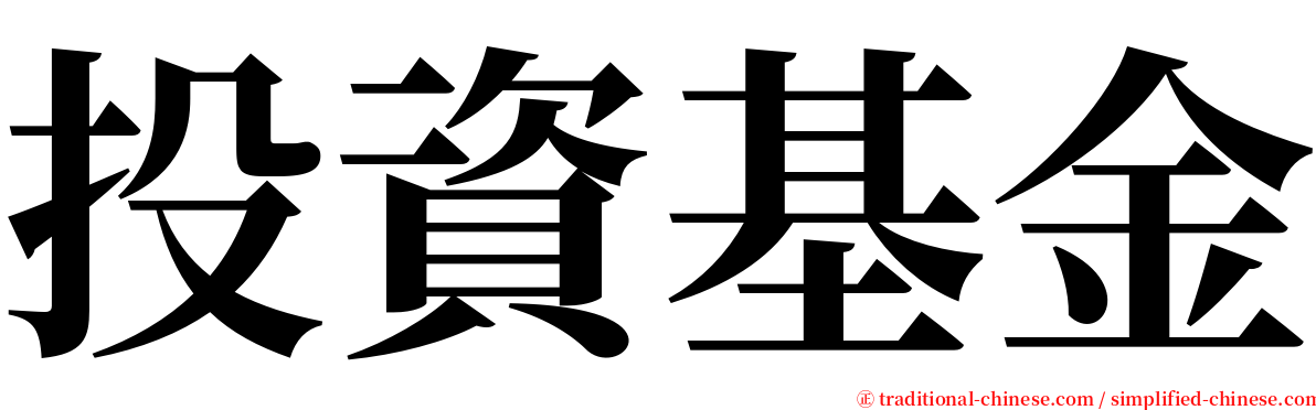 投資基金 serif font