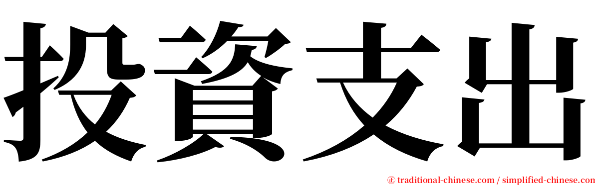 投資支出 serif font