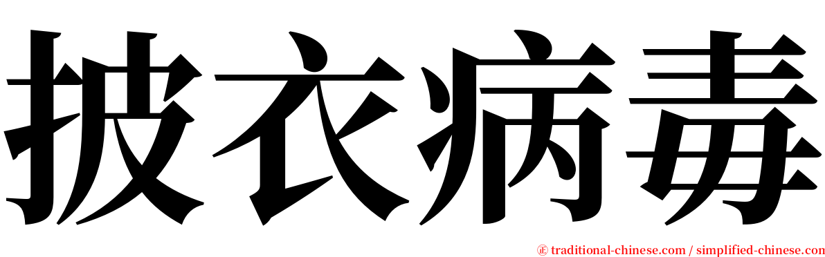 披衣病毒 serif font