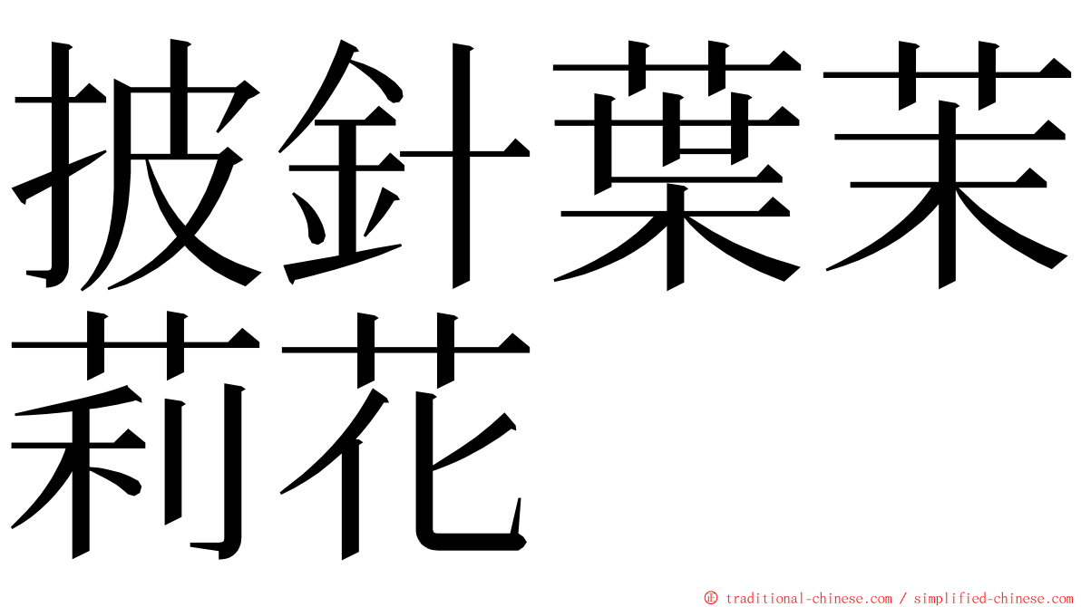 披針葉茉莉花 ming font