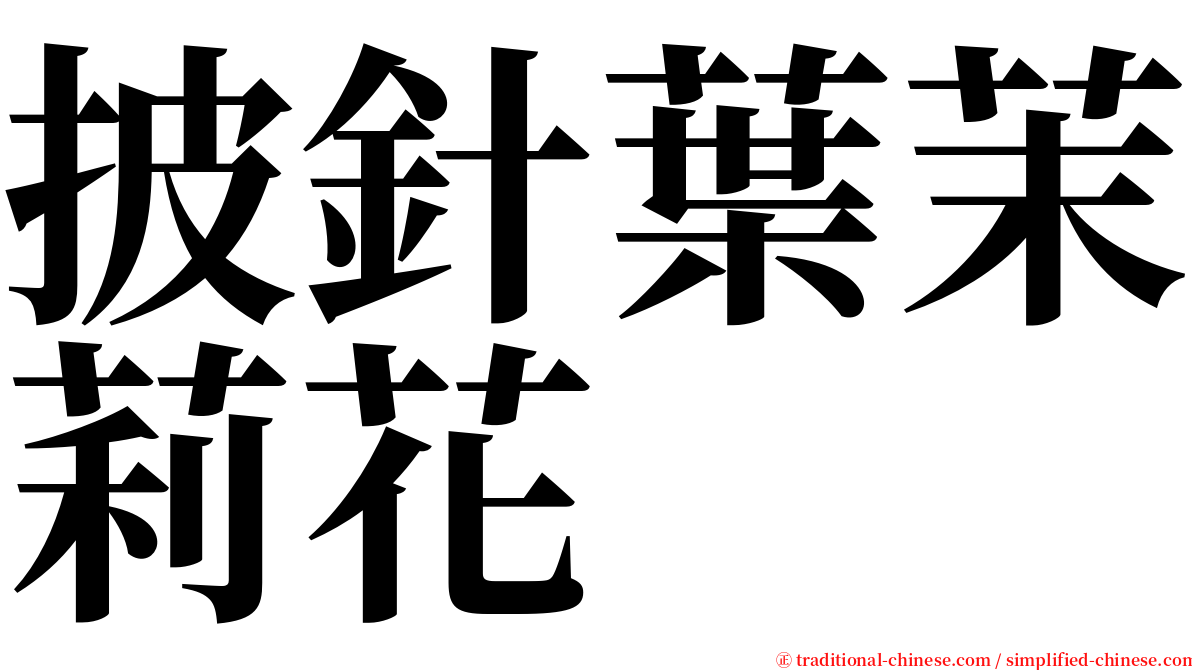 披針葉茉莉花 serif font
