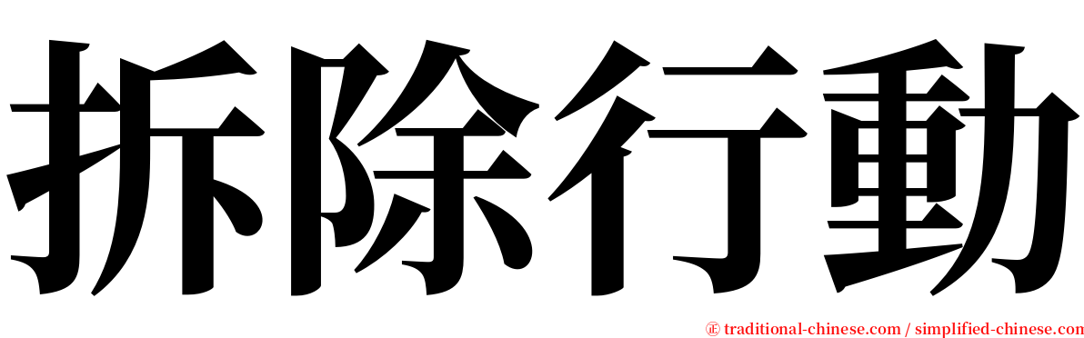拆除行動 serif font