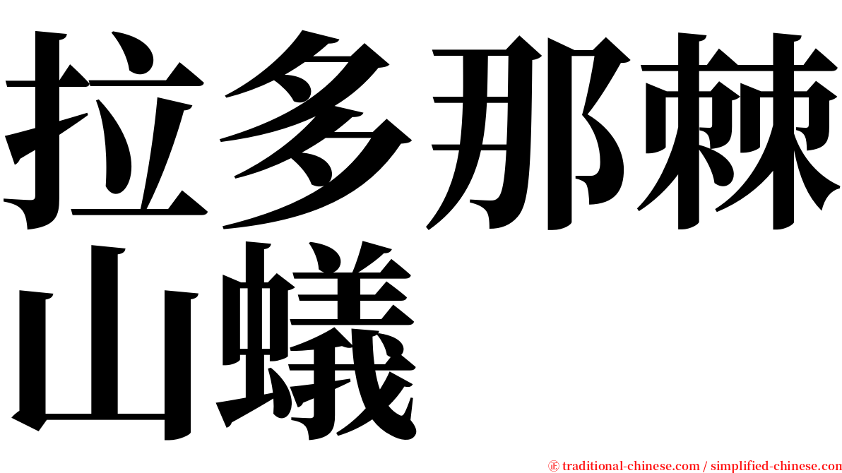 拉多那棘山蟻 serif font