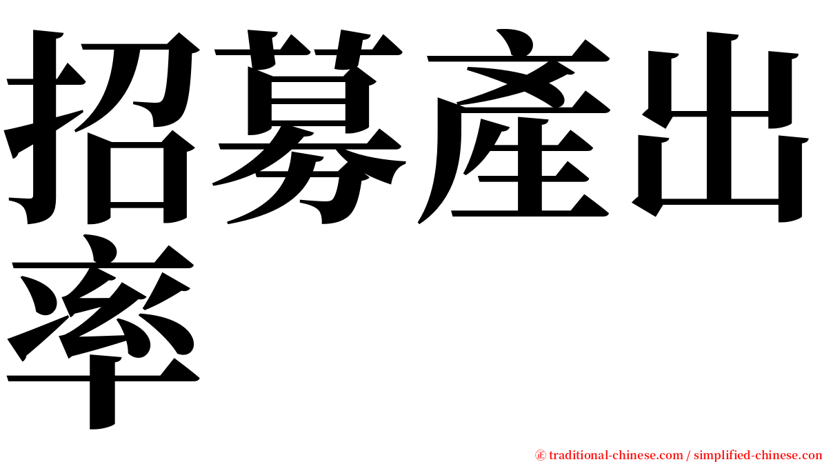 招募產出率 serif font