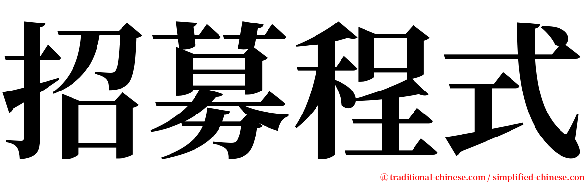招募程式 serif font