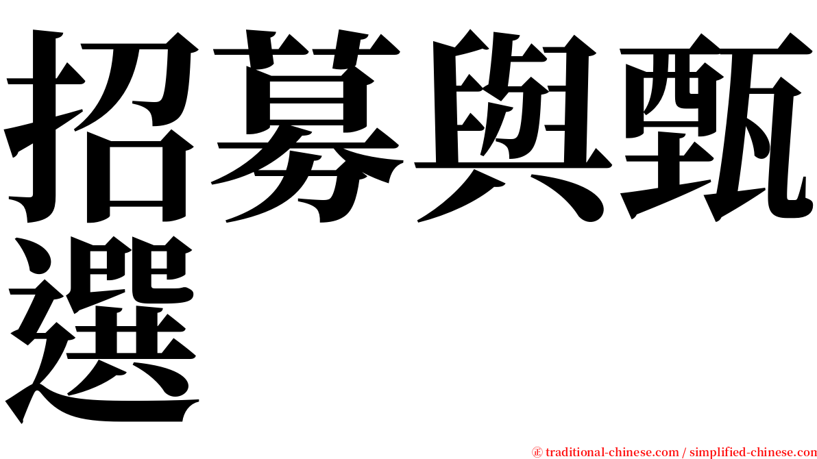 招募與甄選 serif font