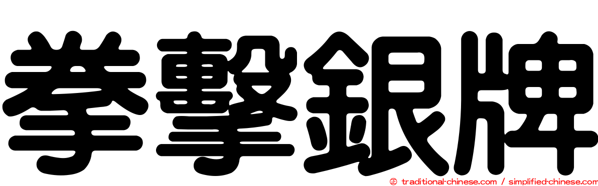 拳擊銀牌
