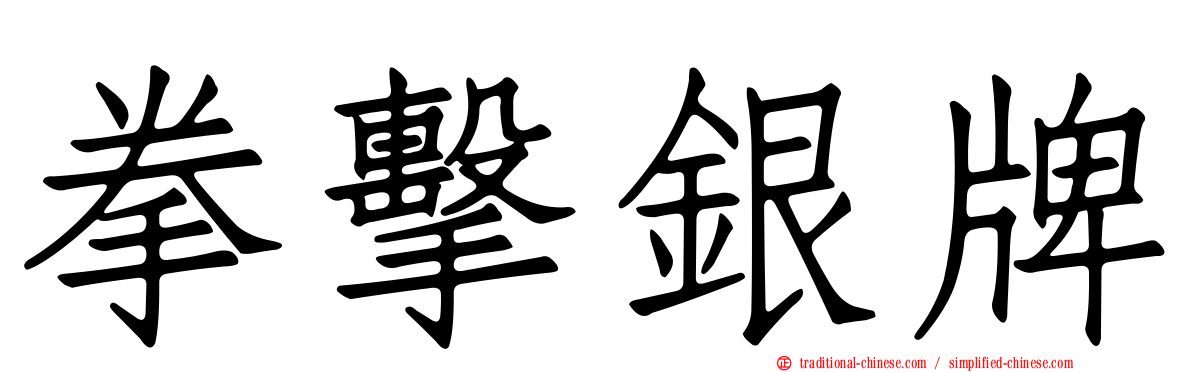 拳擊銀牌