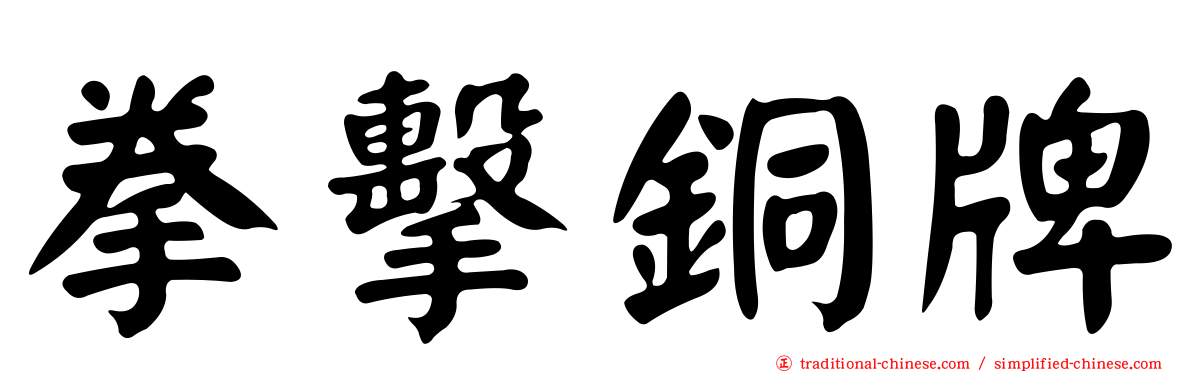 拳擊銅牌