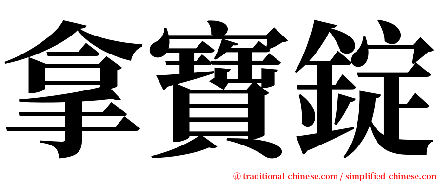 拿寶錠 serif font
