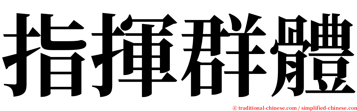 指揮群體 serif font