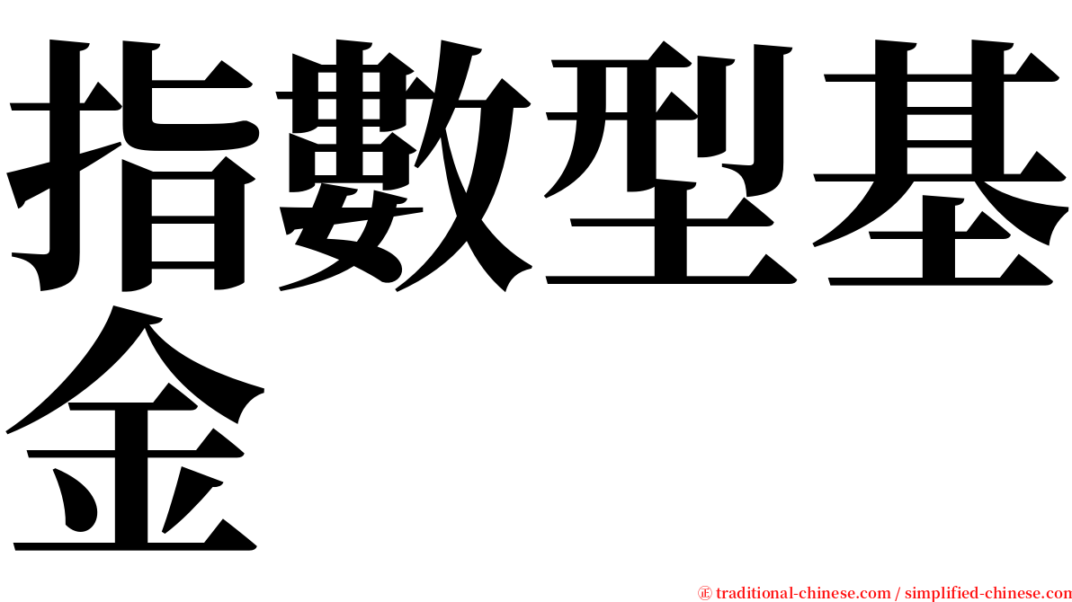 指數型基金 serif font