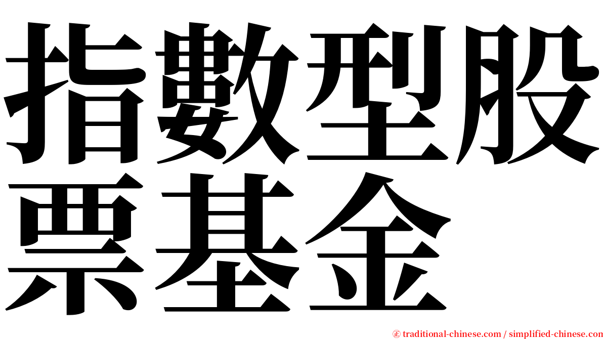 指數型股票基金 serif font