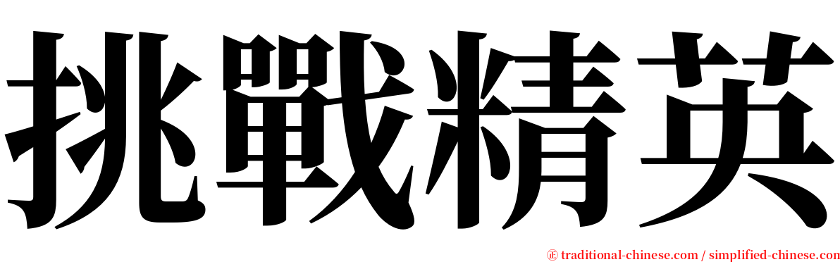 挑戰精英 serif font